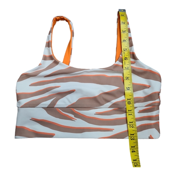 BEACH RIOT Leah bra top cloud cream zebra print orange cream brown sports bra M - Picture 12 of 15